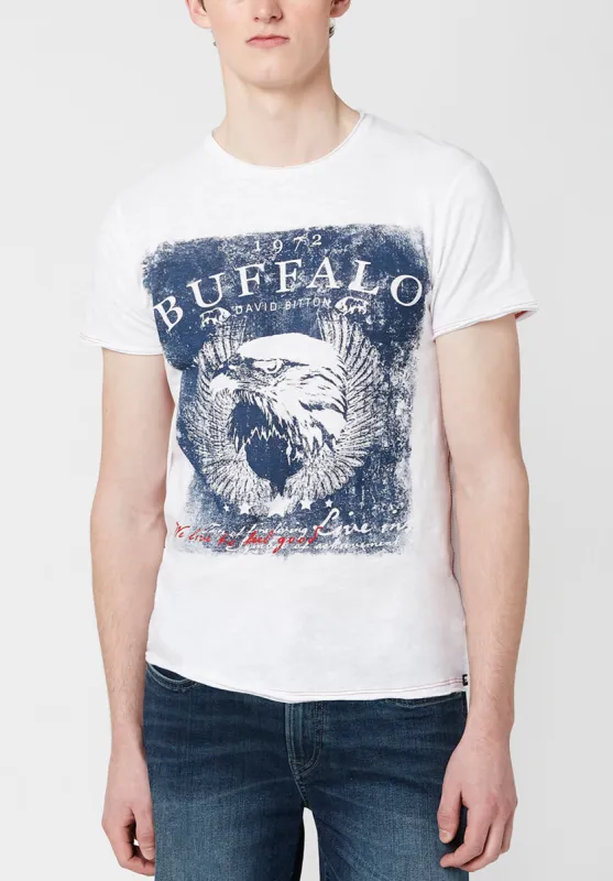 Nansen Men's Buffalo Eagle T-Shirt in White - BM23310 sold by Buffalo Jeans