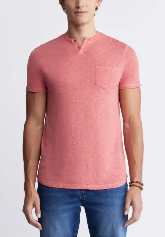 Kadyo Men's Pocket Henley Top in Mineral Red - BM24345 sold by Buffalo Jeans