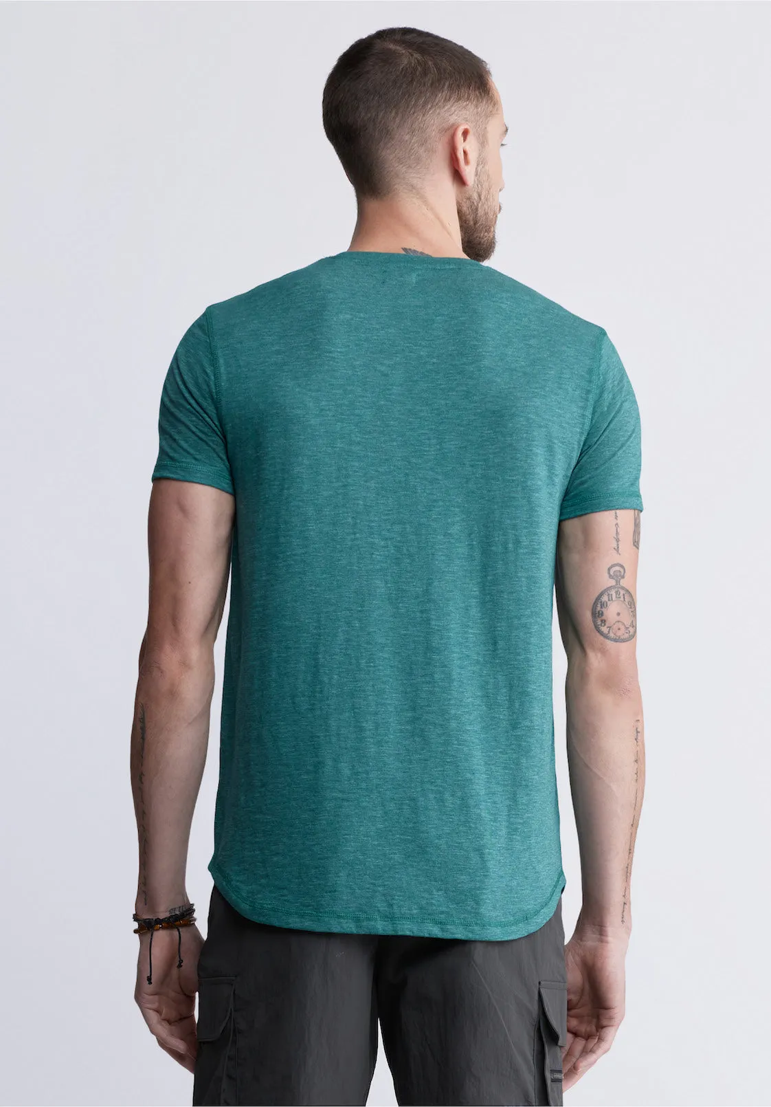 Kadyo Men's Pocket Henley Top in Aventurine Green - BM24345 sold by Buffalo Jeans product image thumbnail 4
