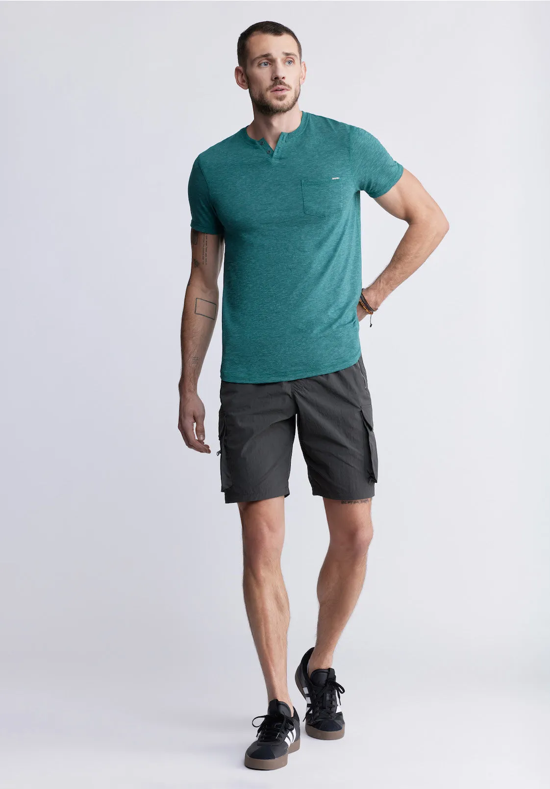 Kadyo Men's Pocket Henley Top in Aventurine Green - BM24345 sold by Buffalo Jeans product image thumbnail 5