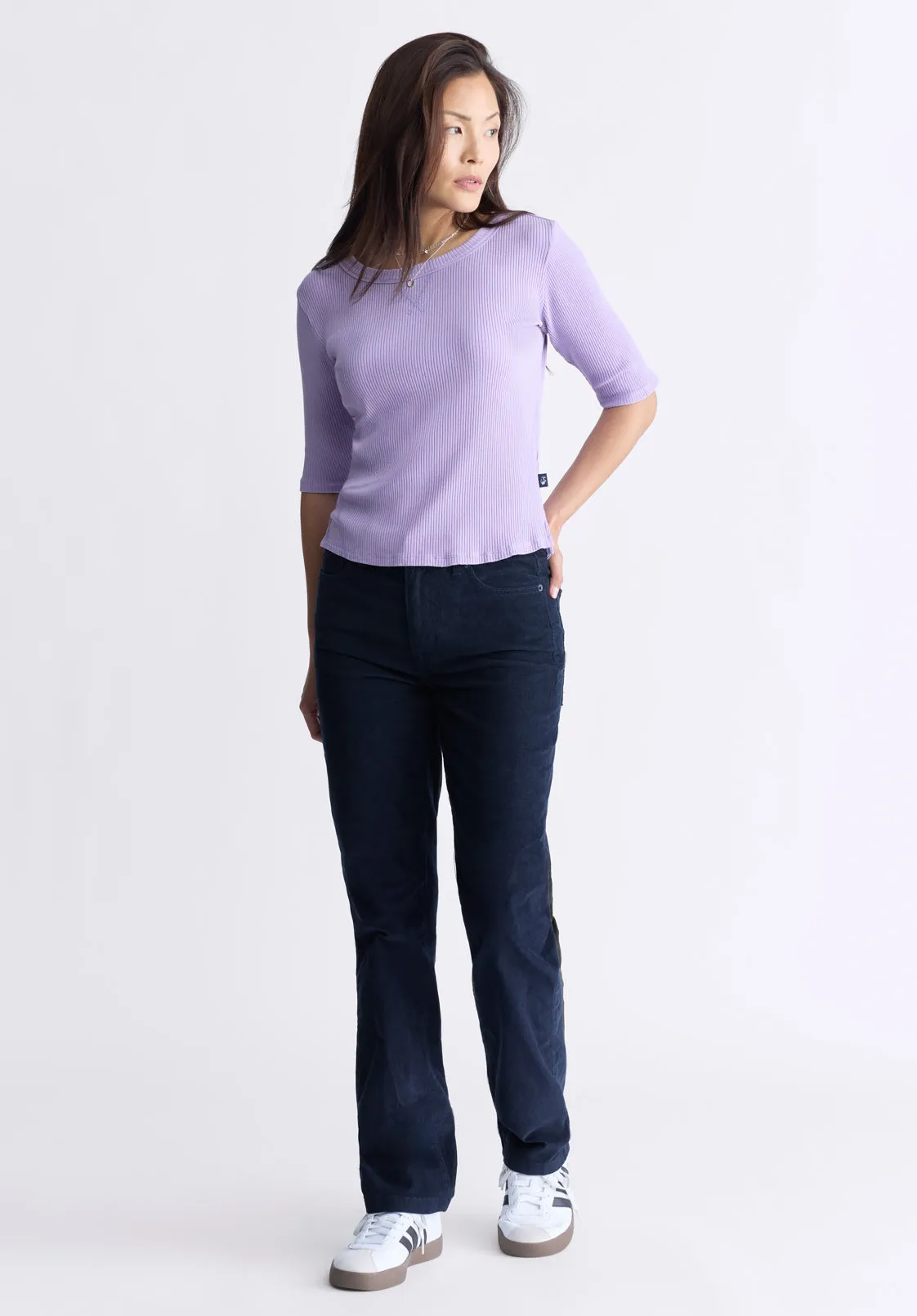 Tabbey Women's Elbow-Length Sleeve Ribbed Top, Purple - KT0152F sold by Buffalo Jeans product image thumbnail 5