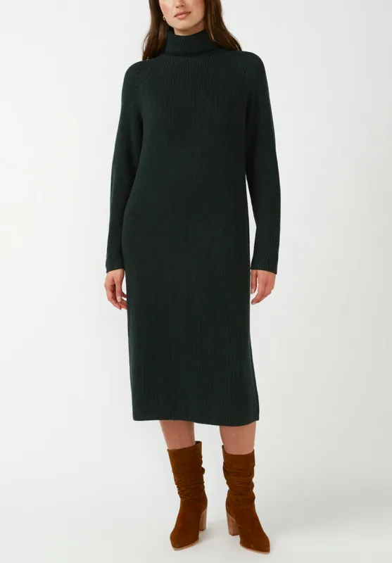 Paityn Women's Turtleneck Sweater Dress in Dark Green - SD0002F sold by Buffalo Jeans