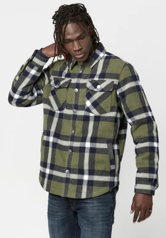 Japuy Men's Shacket in Green Black Plaid - BM23653 sold by Buffalo Jeans