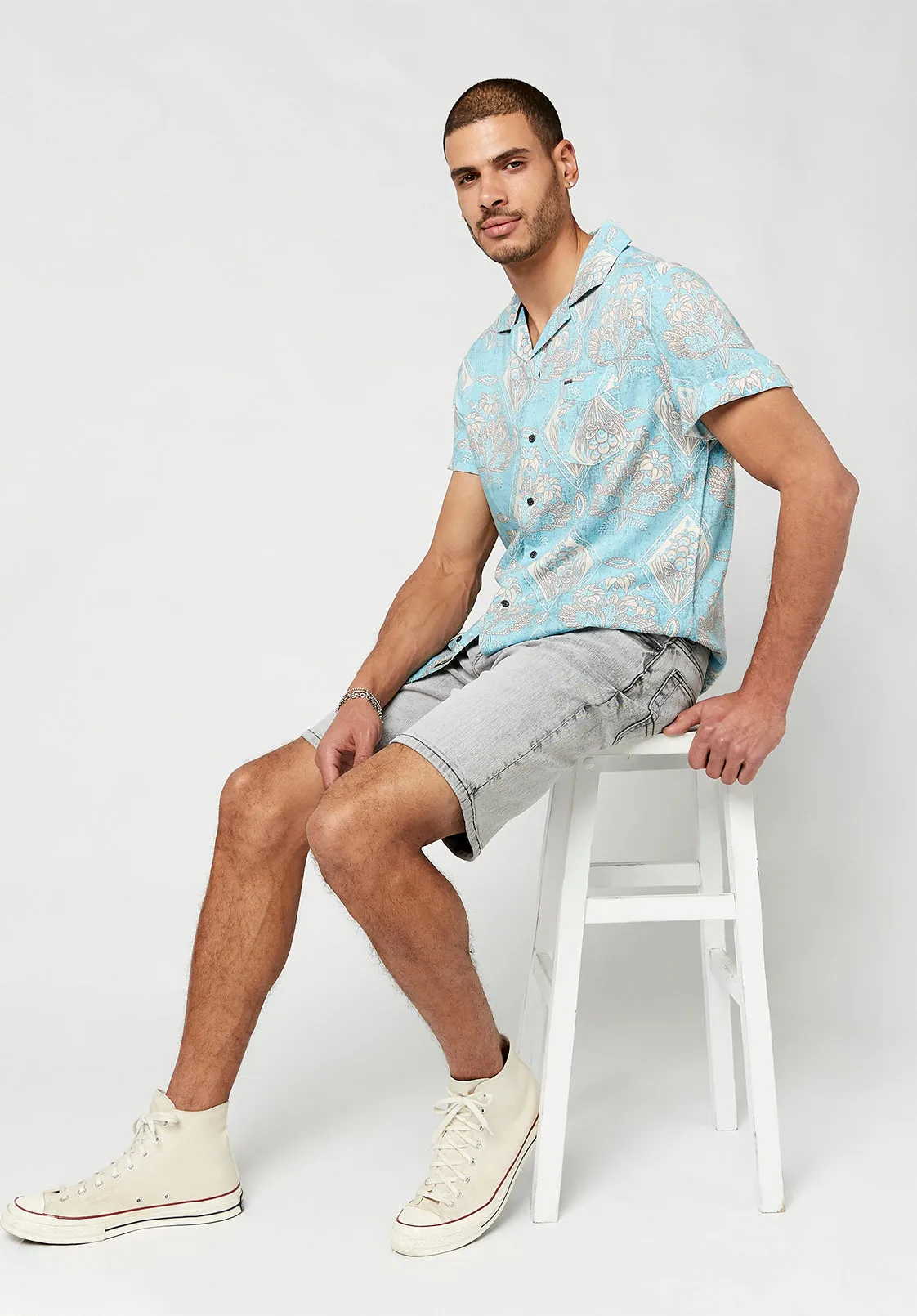 Relaxed Straight Dean Acid Creased Grey Shorts - BM22773 sold by Buffalo Jeans product image thumbnail 5