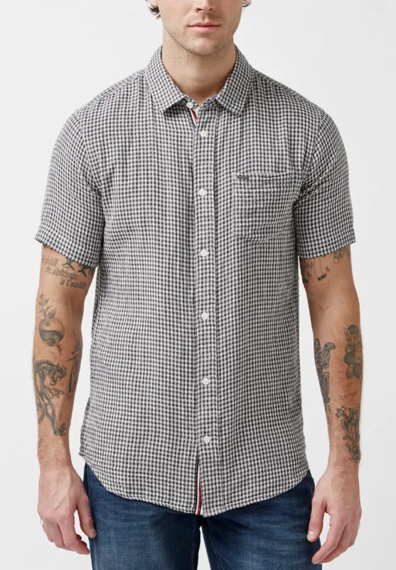Saint Charcoal Short-Sleeve Men’s Shirt - BM24097 sold by Buffalo Jeans