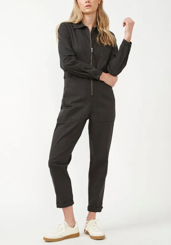 Yuna Women's Long Sleeve Utility Jumpsuit in Dark Grey - WB0003F sold by Buffalo Jeans
