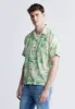 Suresh Men's Short Sleeve Camp Shirt, Beige with Green Print - BM24293 sold by Buffalo Jeans