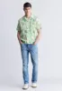 Suresh Men's Short Sleeve Camp Shirt, Beige with Green Print - BM24293 sold by Buffalo Jeans