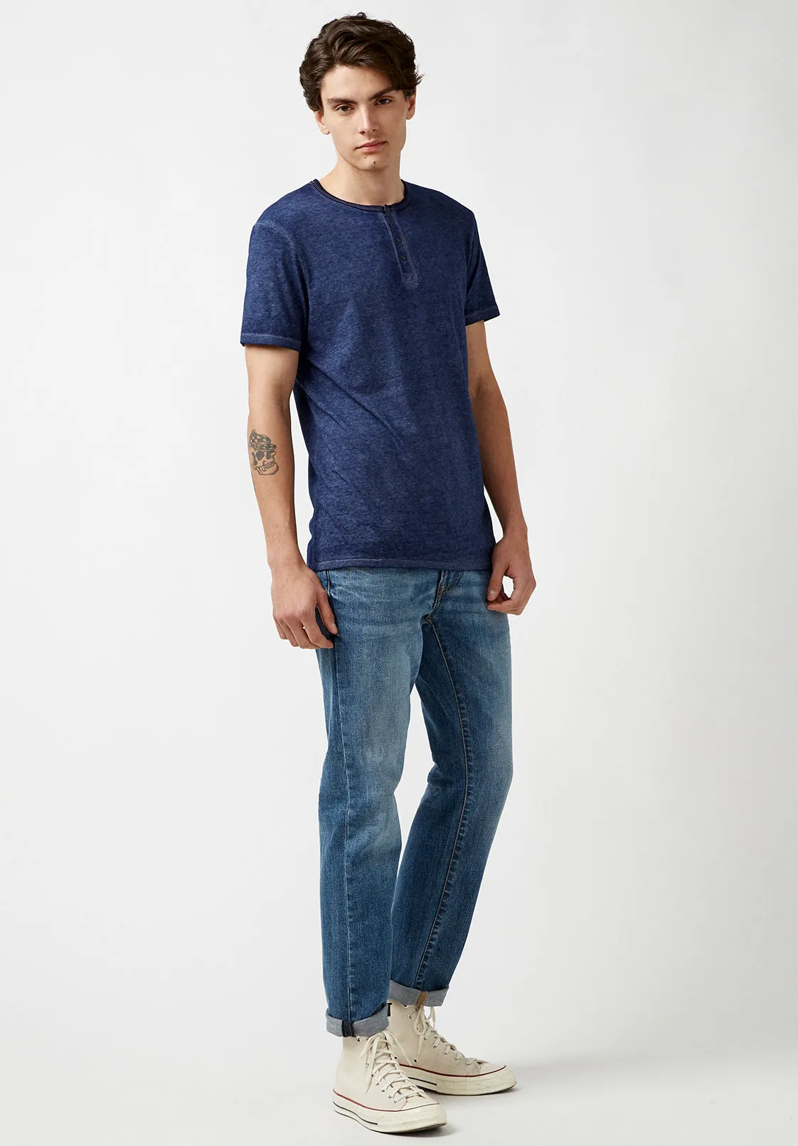 Kasum Buttoned Henley Men's T-Shirt in Dark Blue - BM21411 sold by Buffalo Jeans product image thumbnail 4