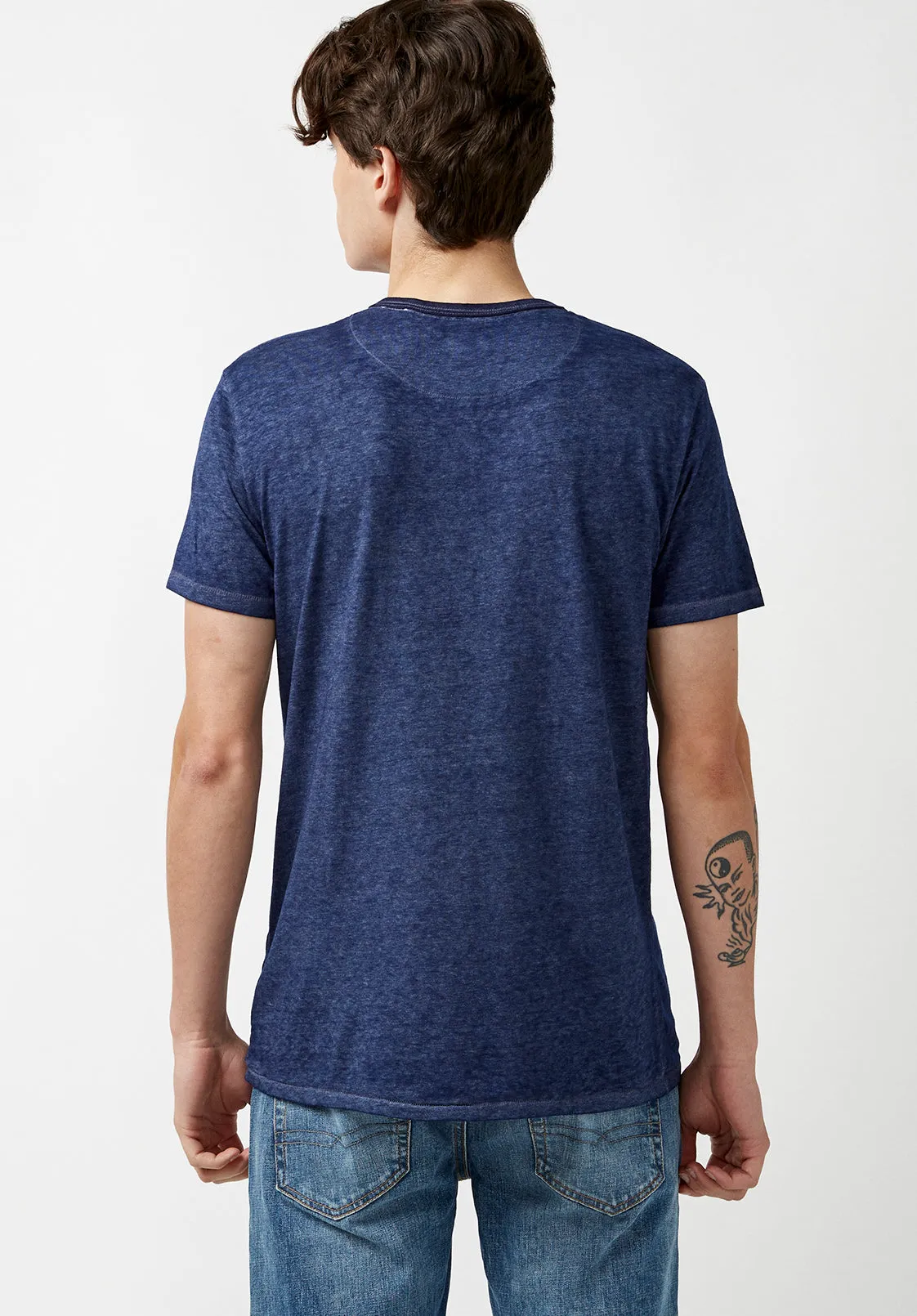 Kasum Buttoned Henley Men's T-Shirt in Dark Blue - BM21411 sold by Buffalo Jeans product image thumbnail 2