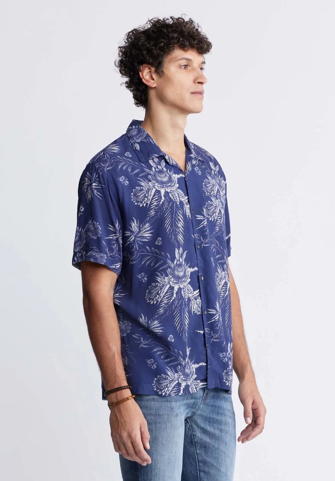 Sidny Men's Short-Sleeve Printed Shirt in Blue Depths - BM24287 sold by Buffalo Jeans product image thumbnail 3