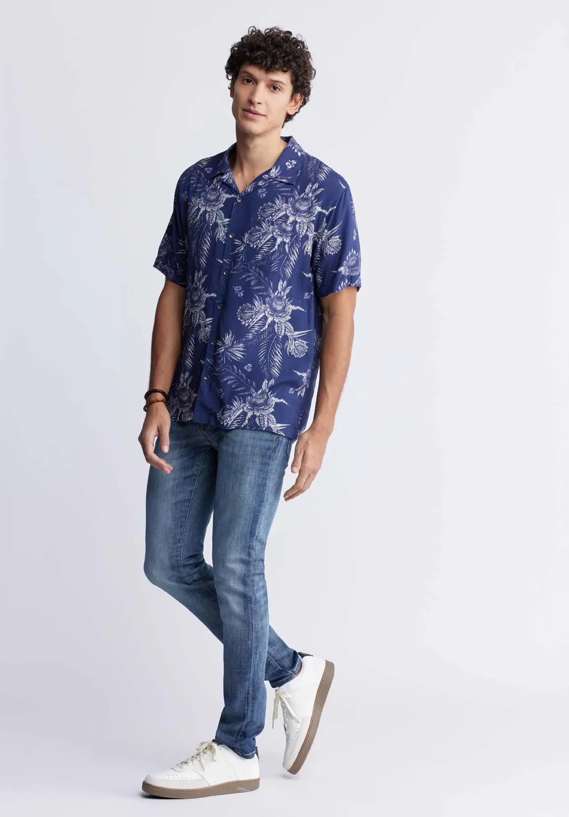 Sidny Men's Short-Sleeve Printed Shirt in Blue Depths - BM24287 sold by Buffalo Jeans product image thumbnail 5