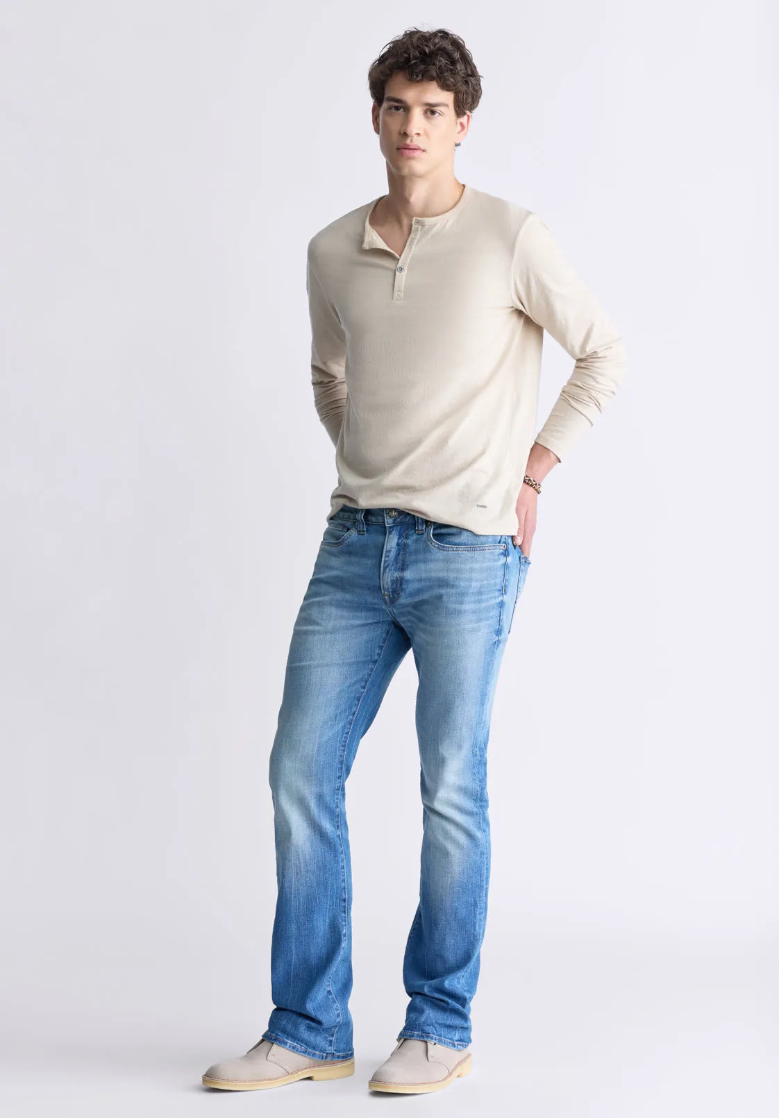Kaduk Men's Long-Sleeve Burnout Henley Top, Irish Cream - BM24237 sold by Buffalo Jeans product image thumbnail 4