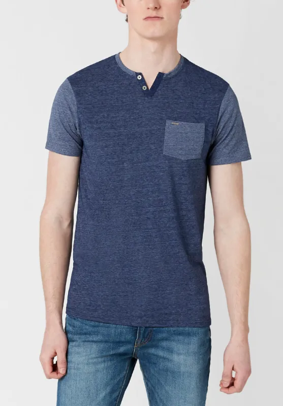 Kaddy Men's T-Shirt with Tonal Trim in Navy - BM23555 sold by Buffalo Jeans