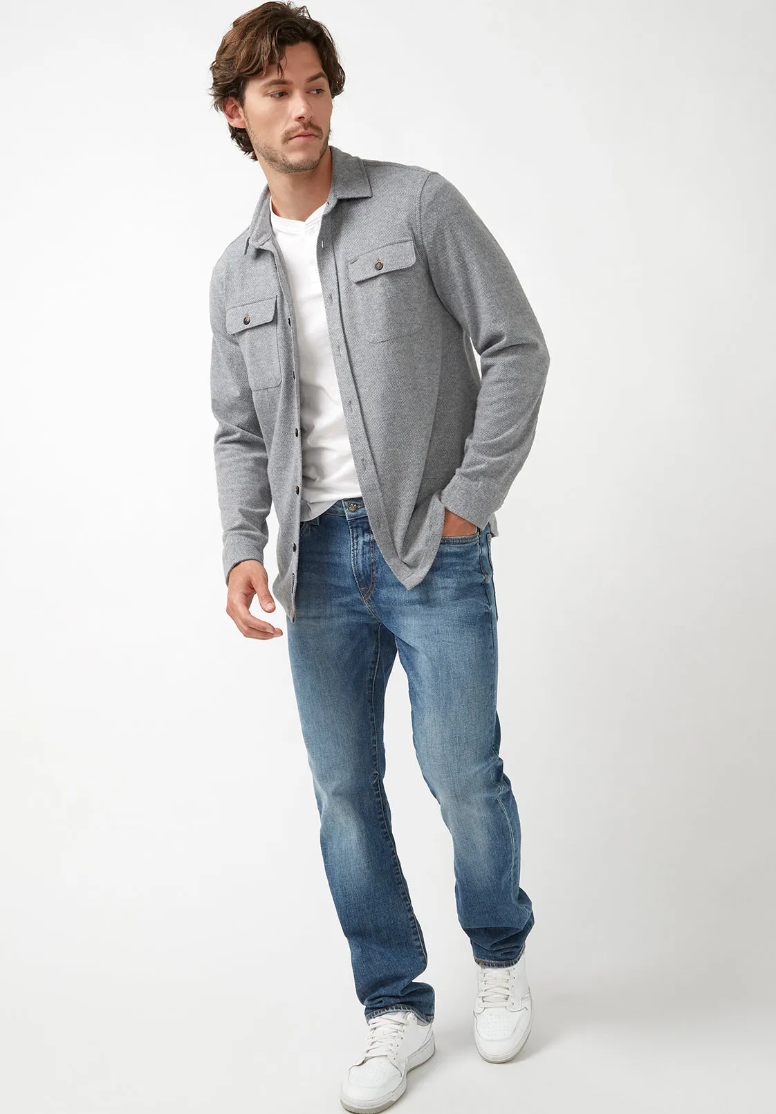 Sigge Men's Blanket Shirt in Grey - BM24307 sold by Buffalo Jeans product image thumbnail 4