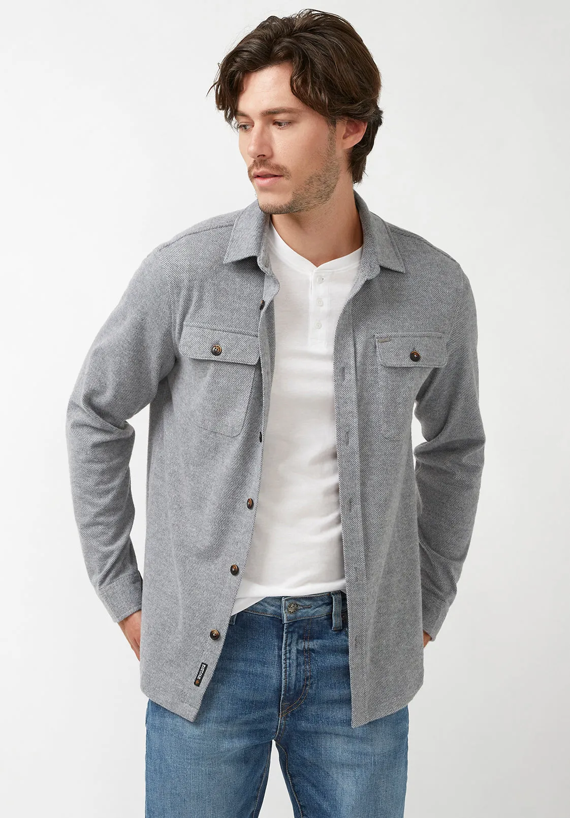 Sigge Men's Blanket Shirt in Grey - BM24307 sold by Buffalo Jeans product image thumbnail 5