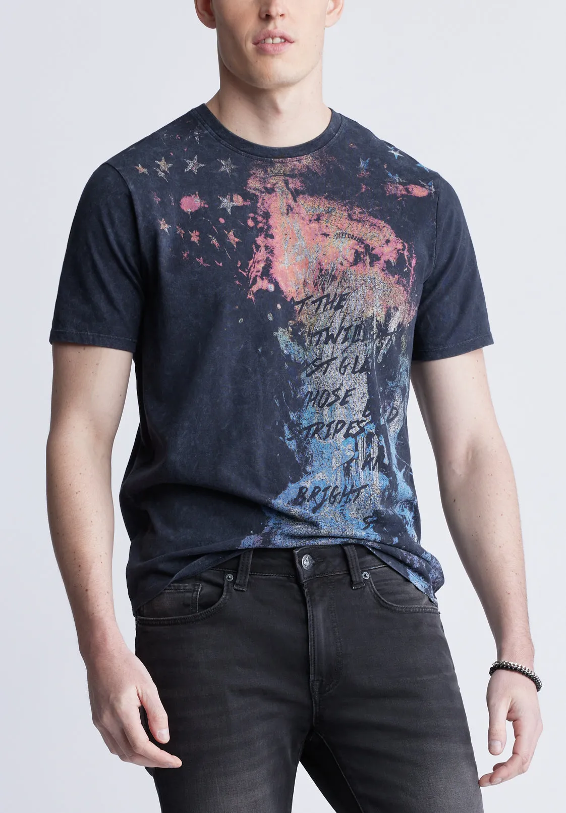 Tylow Men's Short Sleeve Graphic T-shirt, Black - BM24354 sold by Buffalo Jeans