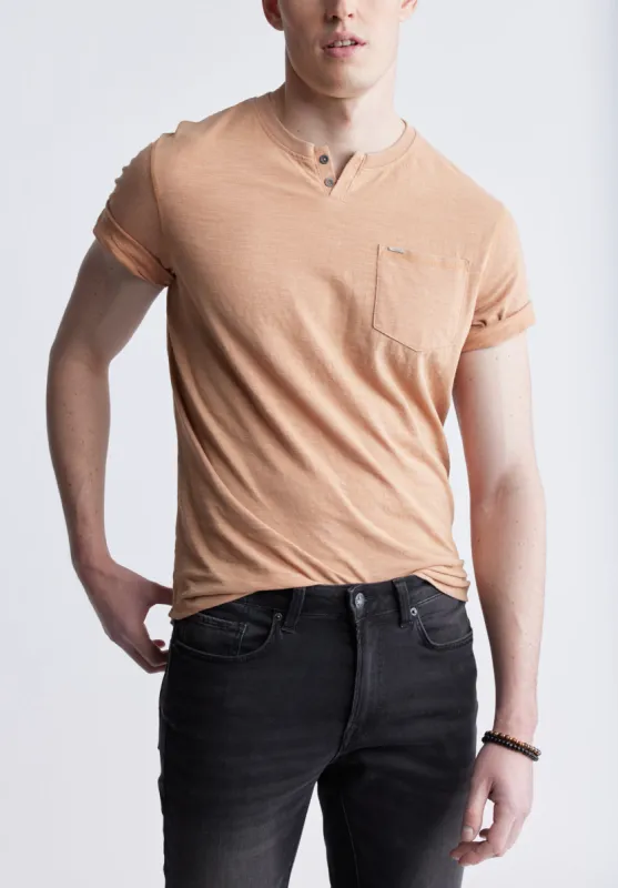 Kadya Short Sleeve Men's Henley, Tan - BM24397 sold by Buffalo Jeans