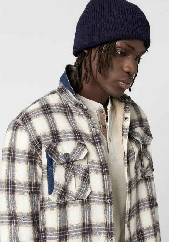 Saxul Men's Shearling Shacket in Tan Plaid - BM23669 sold by Buffalo Jeans