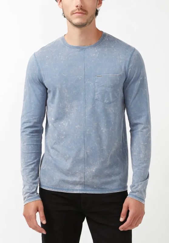 Kahel Men's Long Sleeve Top in Mirage Blue - BM24188 made by Buffalo David Bitton