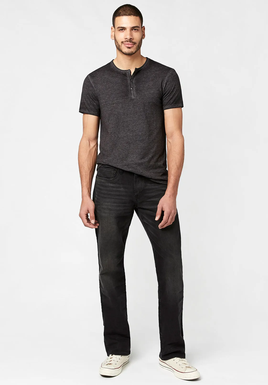 Kasum Buttoned Henley Men's T-Shirt in Black - BM21411 sold by Buffalo Jeans product image thumbnail 3