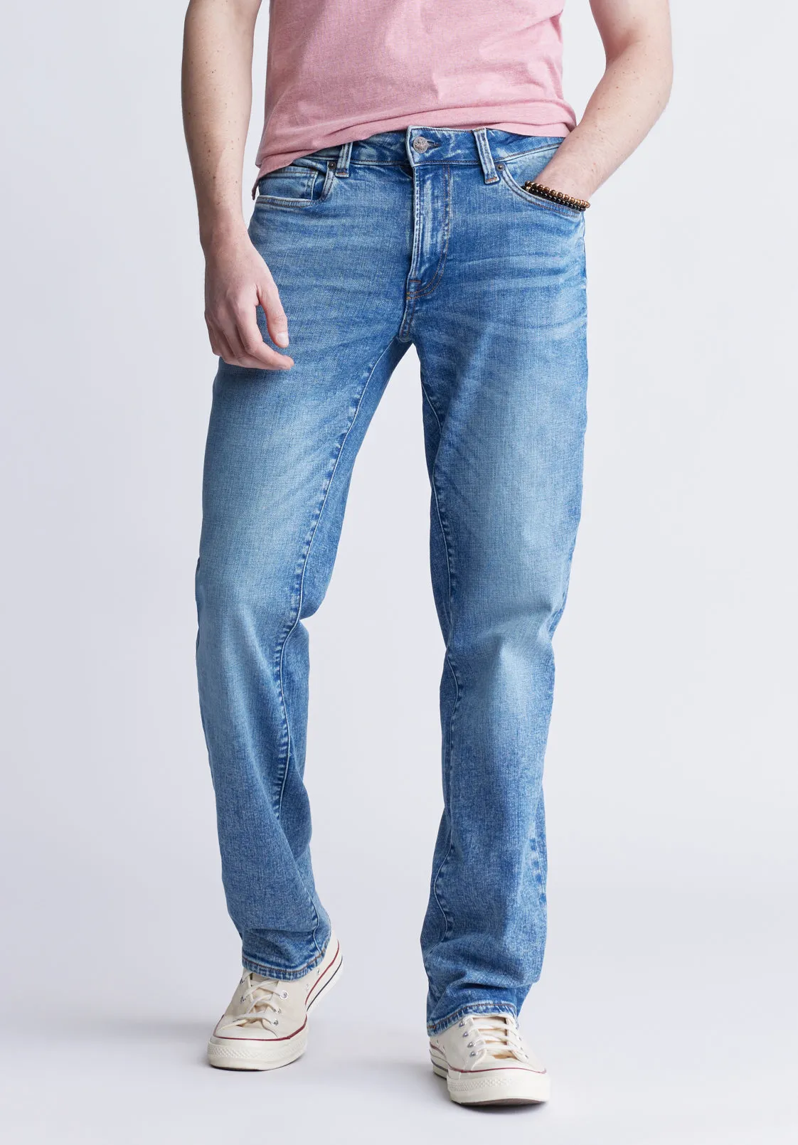 Relaxed Straight Driven Men's Jeans, Heavily Sanded and Worked - BM22984 sold by Buffalo Jeans