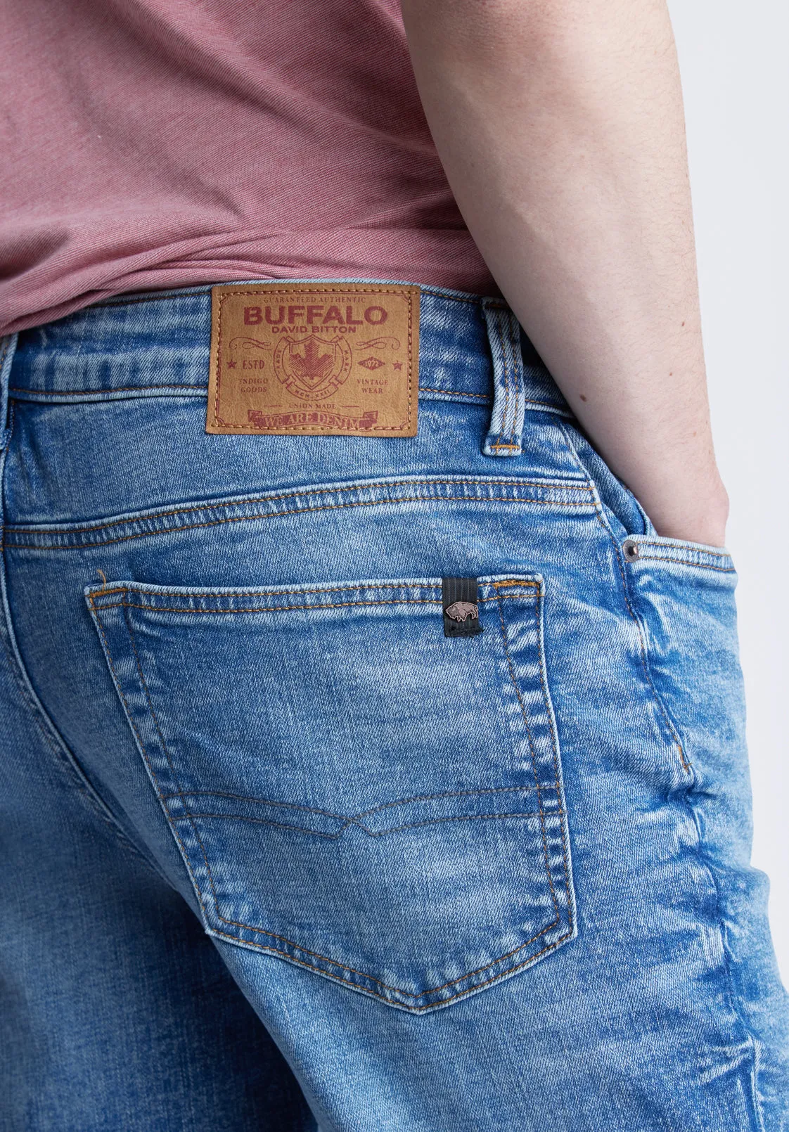 Relaxed Straight Driven Men's Jeans, Heavily Sanded and Worked - BM22984 sold by Buffalo Jeans product image thumbnail 5