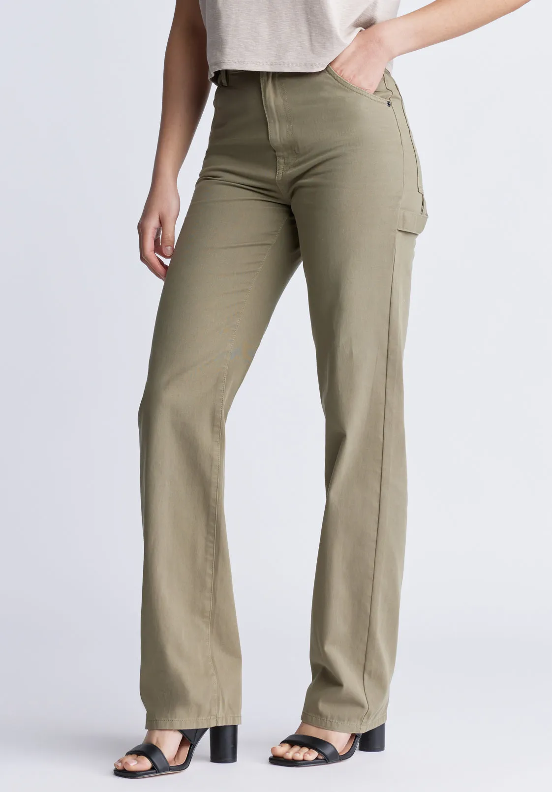Super High-Rise Loose Straight Jane Women's Pants, Olive Green - BL15966 sold by Buffalo Jeans product image thumbnail 2