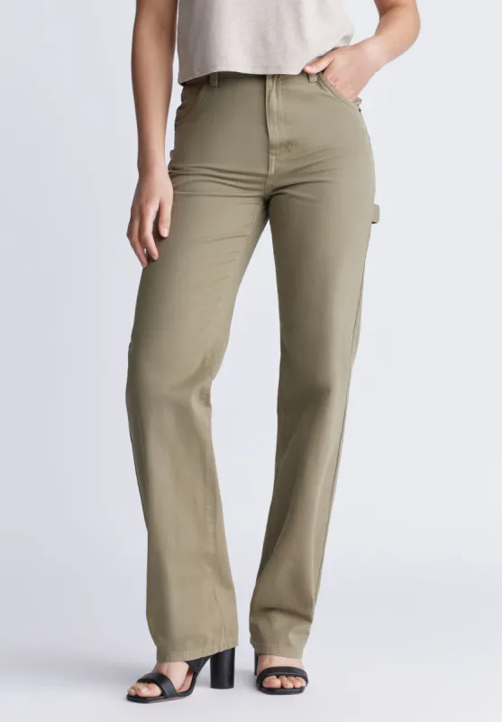 Super High-Rise Loose Straight Jane Women's Pants, Olive Green - BL15966 sold by Buffalo Jeans