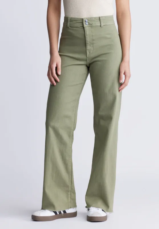High Rise Wide Leg Adele Women's Pants, Olive - BL15883 sold by Buffalo Jeans