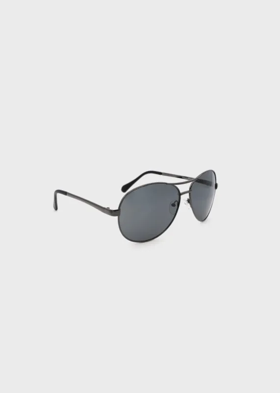 Men's Aviator Sunglasses With Dark Grey Lens  - B0001SDGN sold by Buffalo Jeans