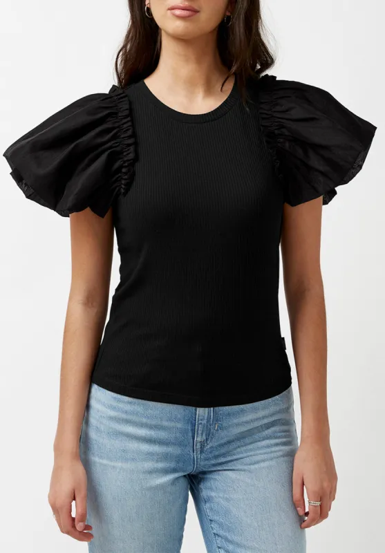 Constance Women's Mixed Media T-Shirt in Black - KT0711P sold by Buffalo Jeans