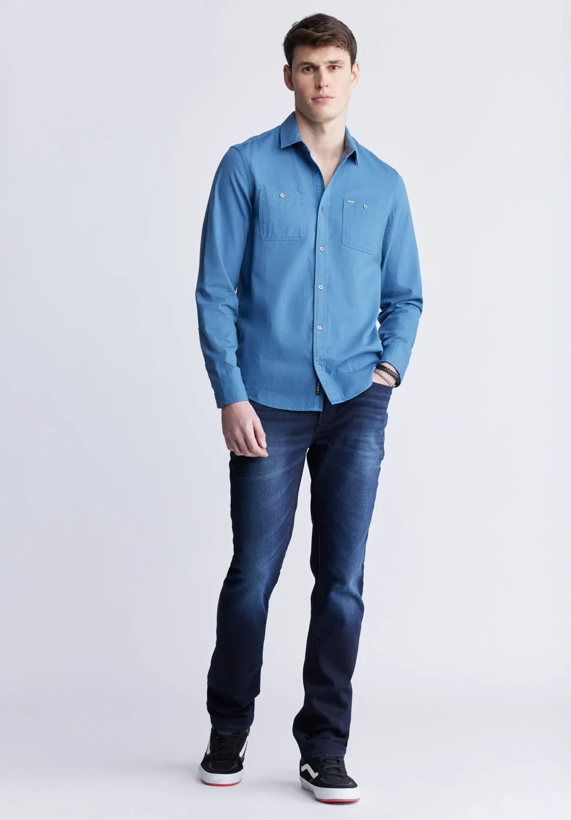 Sagrani Men's Long Sleeve Shirt, Blue - BM24403 sold by Buffalo Jeans product image thumbnail 5