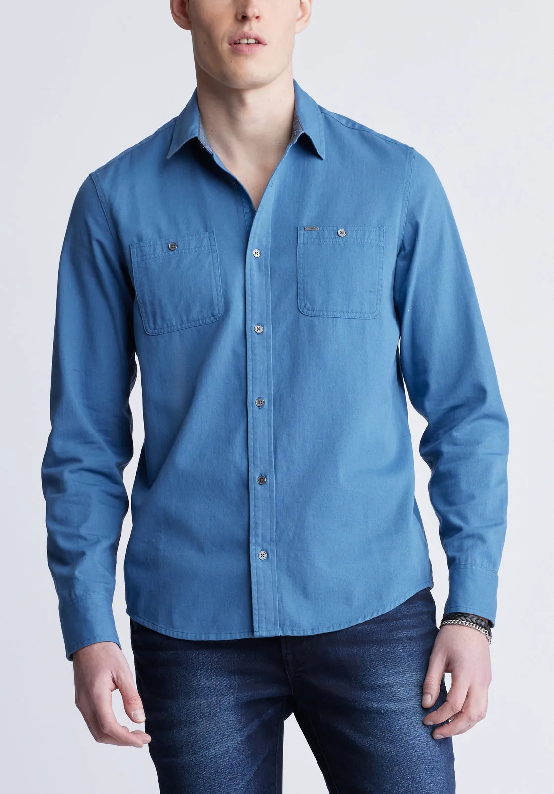Sagrani Men's Long Sleeve Shirt, Blue - BM24403 sold by Buffalo Jeans