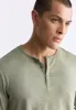 Kaduk Men's Long-Sleeve Burnout Henley Top, Army Green - BM24237 sold by Buffalo Jeans
