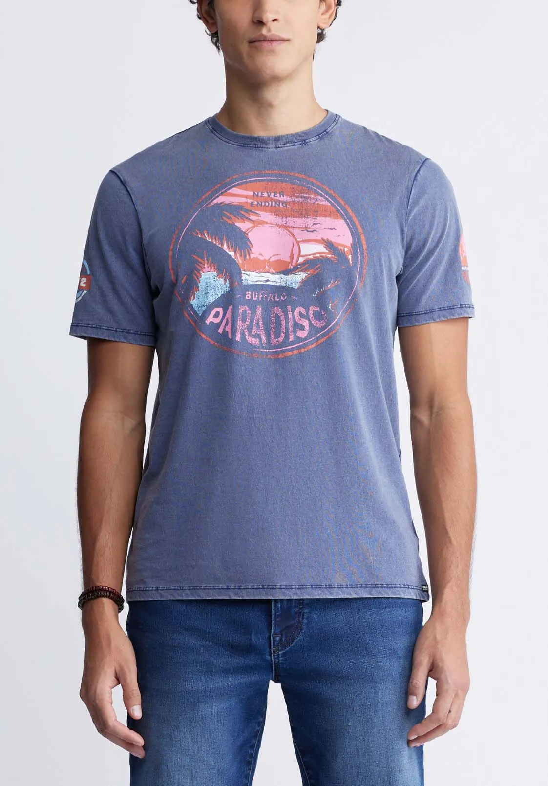 Ticross Men's Printed T-shirt in Blue Depths - BM24319 sold by Buffalo Jeans