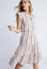 Livia Women’s Striped Midi Dress in Beige & Pink - WD0034P sold by Buffalo Jeans