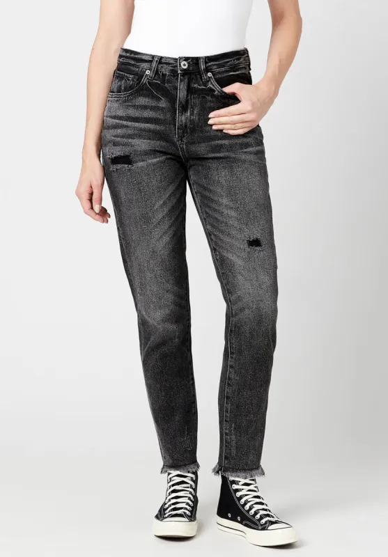 Margot Mom Jeans in Distressed Black - BL15860 sold by Buffalo Jeans