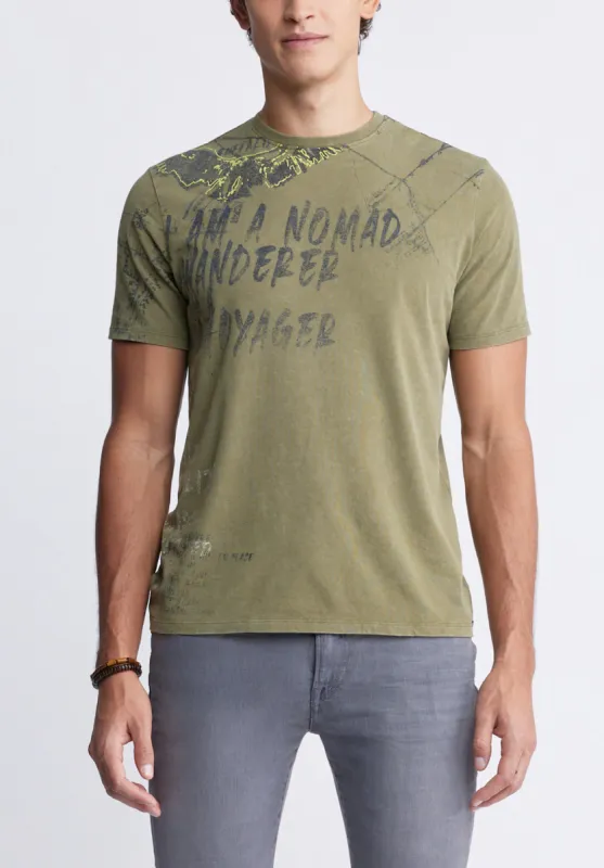 Taylor Men's Printed T-shirt in Sphagnum Green - BM24312 sold by Buffalo Jeans