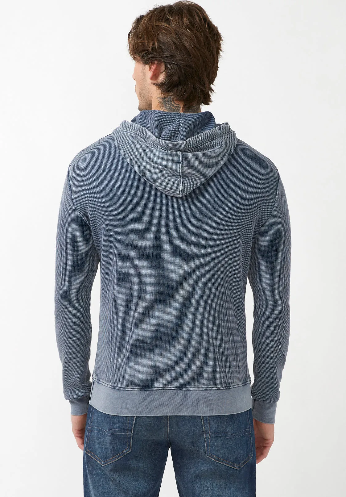 Kisamo Men's Light Weight Hoodie in Mood Blue - BM24028 sold by Buffalo Jeans product image thumbnail 3