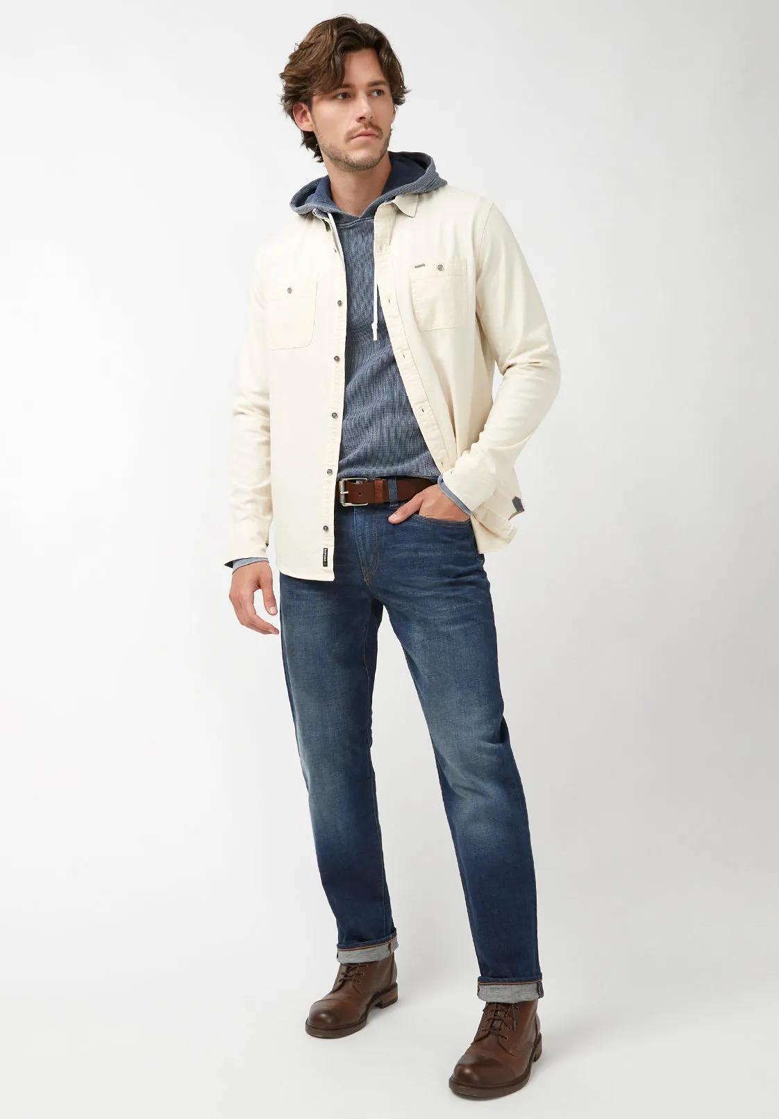 Kisamo Men's Light Weight Hoodie in Mood Blue - BM24028 sold by Buffalo Jeans product image thumbnail 5