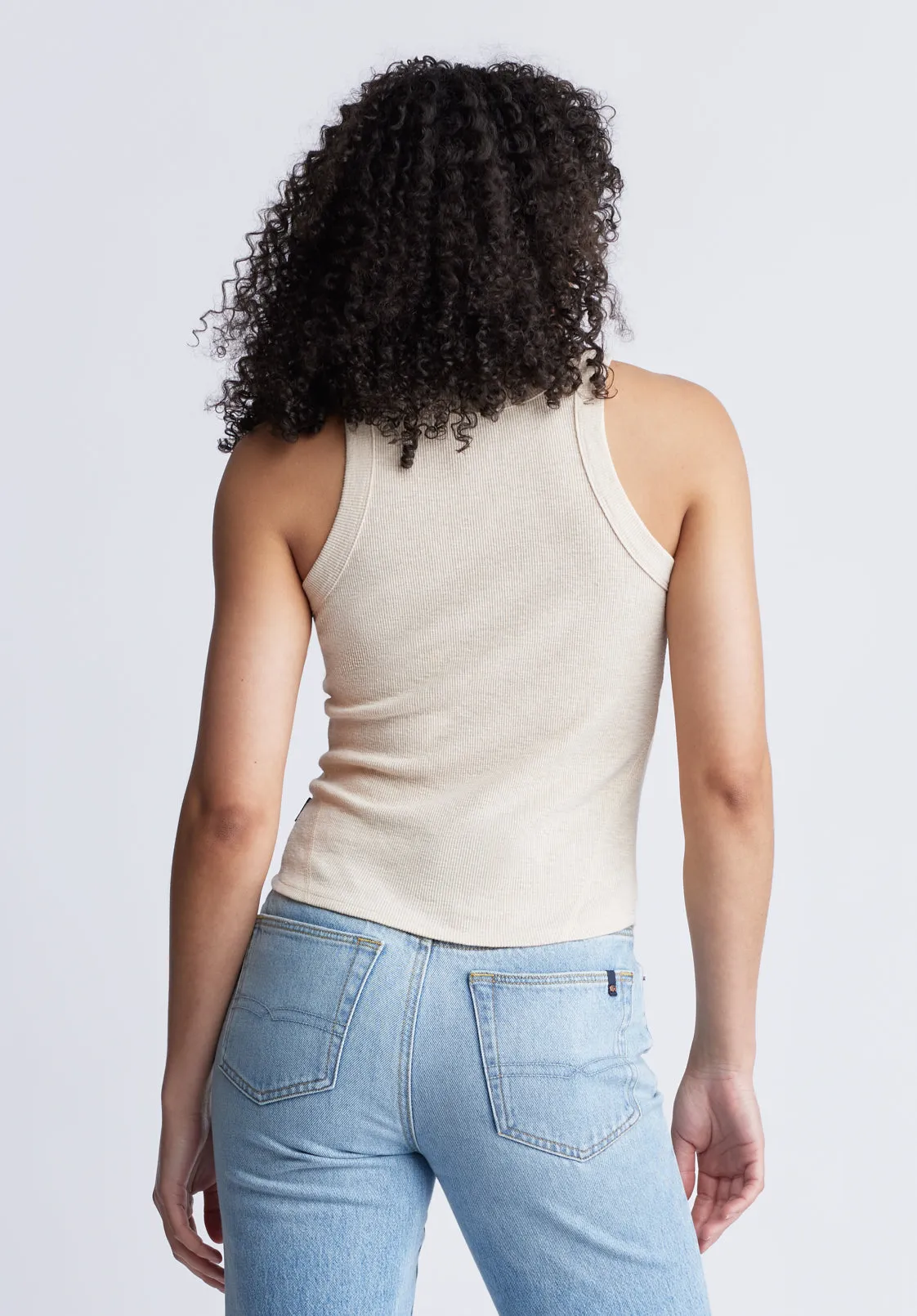 Regine Women's Ribbed Tank Top, Beige - KT0141S sold by Buffalo Jeans product image thumbnail 4