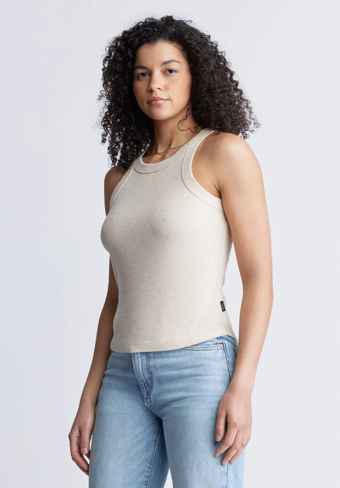 Regine Women's Ribbed Tank Top, Beige - KT0141S sold by Buffalo Jeans product image thumbnail 3