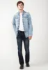 Slim Boot King Men's Jeans in Whiskered and Sanded Dark Blue - BM22675 sold by Buffalo Jeans
