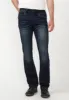 Slim Boot King Men's Jeans in Whiskered and Sanded Dark Blue - BM22675 sold by Buffalo Jeans