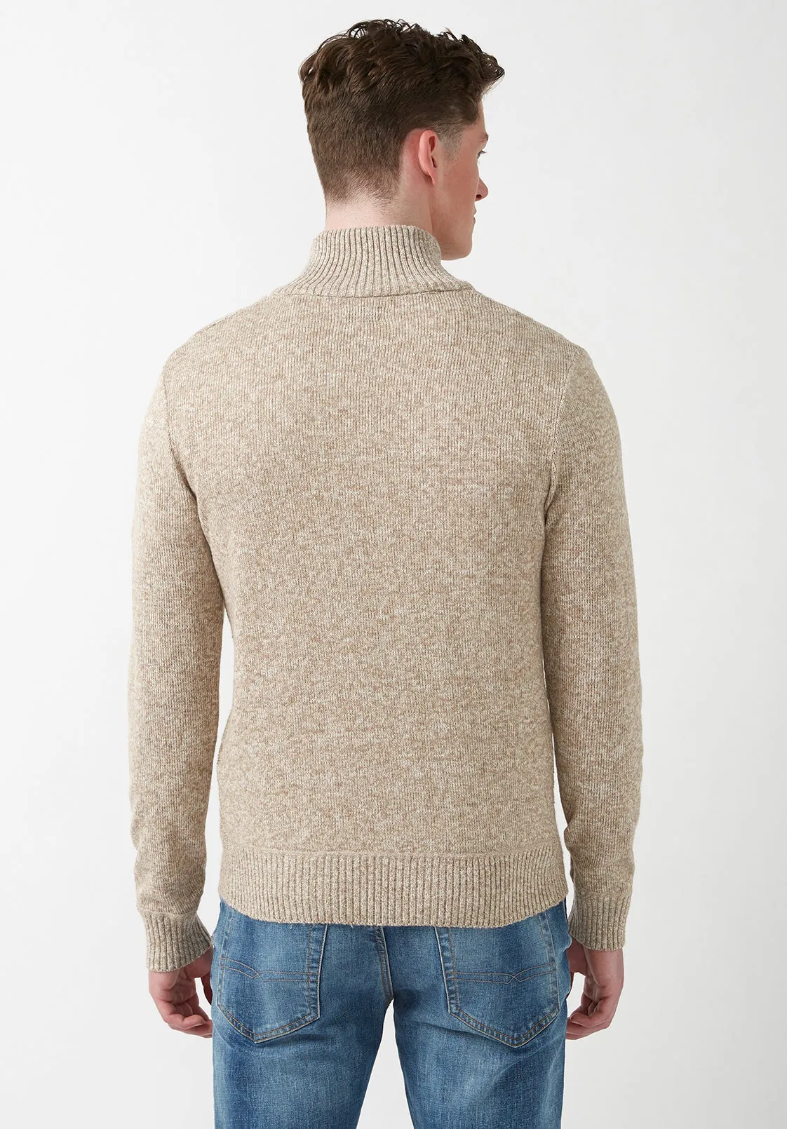 Watcher Men's Cable Knit Henley Sweater, Beige - BPM14163 sold by Buffalo Jeans product image thumbnail 2