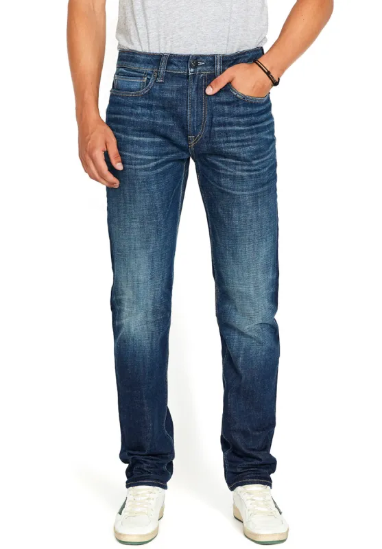Relaxed Tapered Ben Men's Jeans in Sanded Dark Blue - BM22594 sold by Buffalo Jeans