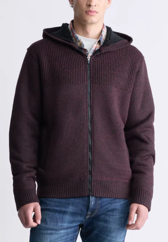 Walmick Men's Full-Zip Knit Hooded Jacket with Sherpa Lining, Fico Red - BM24477 sold by Buffalo Jeans