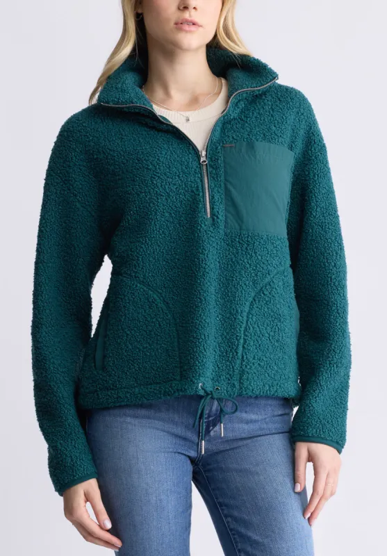 Sena Women's Sherpa Jacket with Chest Pocket, Dark Sea - JK0036F sold by Buffalo Jeans