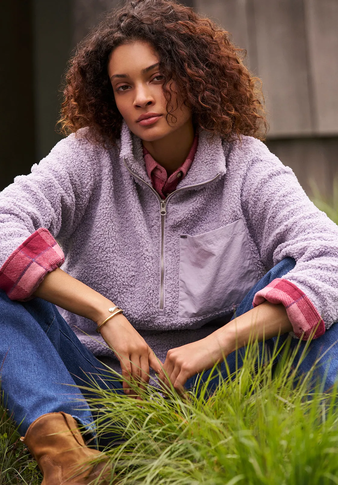 Sena Women's Sherpa Jacket with Chest Pocket, Thistle Purple - JK0036F sold by Buffalo Jeans product image thumbnail 2